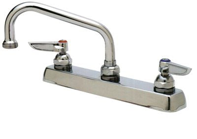 T & S Deck Mount Faucet 8 In. Center 12 In. Swing Spout Chrome