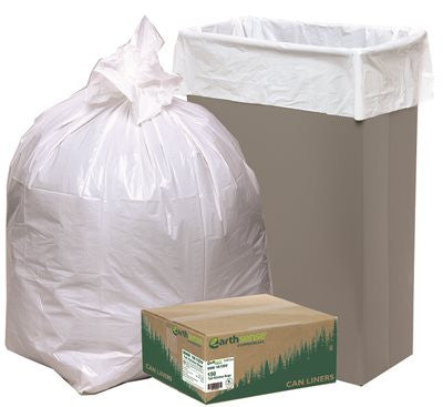 Earthsense Can Liner Trash Bags Tall Kitchen Low-density 24x31 13 Gallon .85mil White