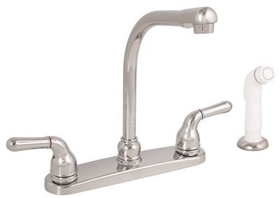 Sanibel&reg; Lead-free Two-handle Kitchen Faucet With Spray And Gooseneck Spout, Chrome