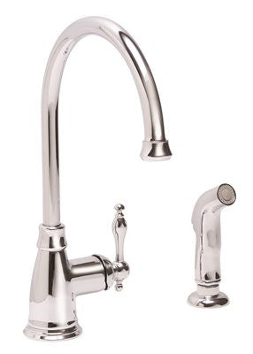 Wellington Ceramic Disc Kitchen Faucet With Teapot-style Canopy Handle And Sprayer Chrome