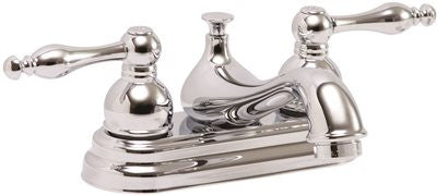 Wellington Ceramic Disc Bathroom Faucet With Teapot Style Handles Chrome