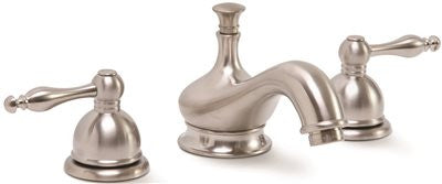 Wellington Ceramic Disc Bathroom Faucet With Teapot Style Handles Widespread Brushed Nickel