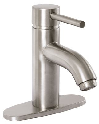 Essen Bathroom Vessel Sink Filler Faucet With Single Metal Lever Handle And Brass Pop Up, Brushed Nickel