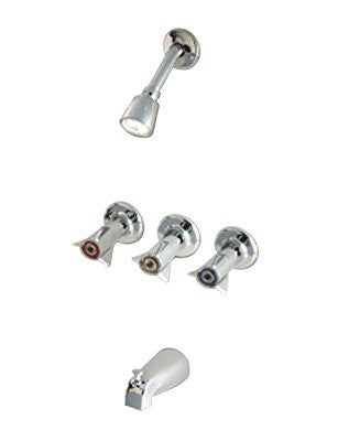 Sayco 3 Handle Tub And Shower Faucet With Unions Chrome