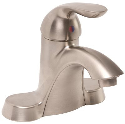 Waterfront Bathroom Faucet Less Pop-up Pvd Brushed Nickel Finish, 4 In.