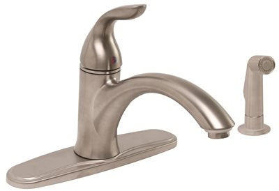 Waterfront Kitchen Faucet With Sprayer Pvd Brushed Nickel, 8 In.