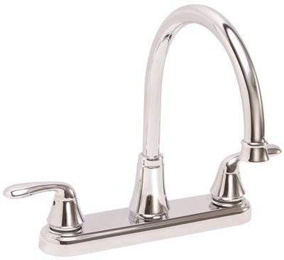 Waterfront Kitchen Faucet 2 Handle Less Sprayer Chrome, 8 In.