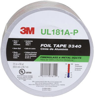 3m&trade; Scotch Foil 3340 Tape Ul181 Silver 2.5 In. X 60 Yd.