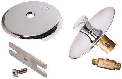 Keeney&reg; Quick "cover Up" Bathtub Stopper Trim Kit With Single-hole Faceplate, Polished Chrome