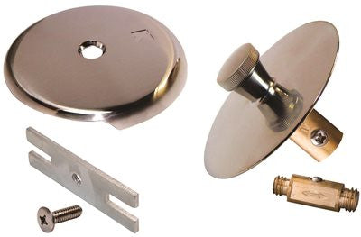 Keeney&reg; Quick "cover Up" Bathtub Stopper Trim Kit With Single-hole Faceplate, Brushed Nickel