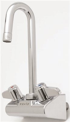 Equip By T&s Brass Wall-mounted Sink Faucet, 3-inch Swivel Gooseneck, Lever Handles, 4-inch Centers, 2.2 Gpm Aerator