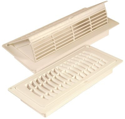 Imperial&trade; Plastic Floor - Ceiling Pop-up Register And Deflector, 4x12 In., Almond, 8 Registers Per Case