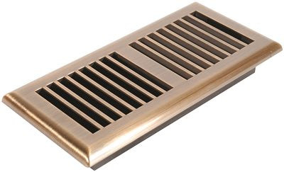 Imperial&trade; Louvered Floor Register, 4x10 In., Antique Brass, 6 Registers Per Case