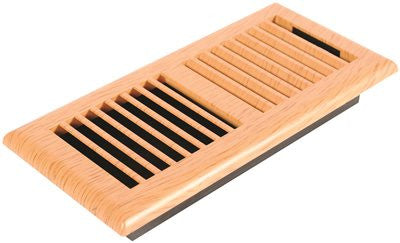 Imperial&trade; Louvered Plastic Floor Register, 4x10 In., Light Oak, 6 Registers Per Case