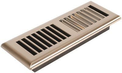 Imperial&trade; Louvered Plastic Floor Register, 3x10 In., Satin Nickel, 6 Registers Per Case