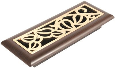 Imperial&trade; Vine Floor Register, 3x10 In., Satin Brass - Mocha, 6 Registers Per Case