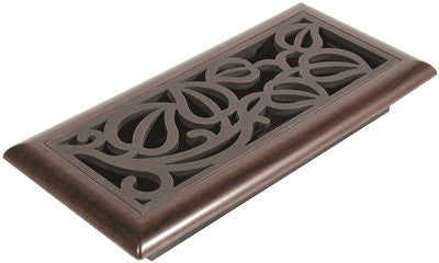 Imperial&trade; Vine Floor Register, 4x10 In., Oil-rubbed Bronze - Mocha, 6 Registers Per Case