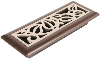 Imperial&trade; Vine Floor Register, 3x10 In., Satin Nickel - Mocha, 6 Registers Per Case