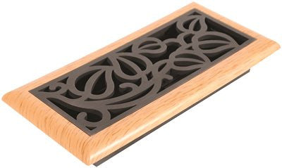 Imperial&trade; Vine Floor Register, 4x10 In., Oil-rubbed Bronze - Light Oak, 6 Registers Per Case