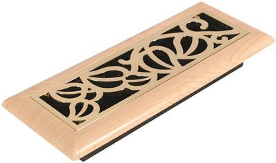 Imperial&trade; Vine Floor Register, 3x10 In., Satin Brass - Maple, 6 Registers Per Case