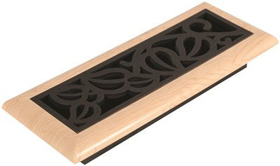 Imperial&trade; Vine Floor Register, 3x10 In., Oil-rubbed Bronze - Maple, 6 Registers Per Case