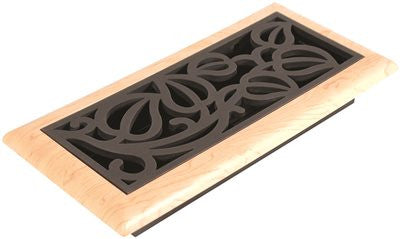 Imperial&trade; Vine Floor Register, 4x10 In., Oil-rubbed Bronze - Maple, 6 Registers Per Case