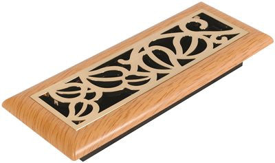 Imperial&trade; Vine Floor Register, 3x10 In., Satin Brass - Light Oak, 6 Registers Per Case