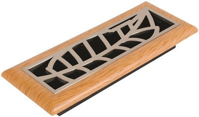 Imperial&trade; Rain Forest Floor Register, 3x10 In., Satin Nickel - Light Oak, 6 Registers Per Case