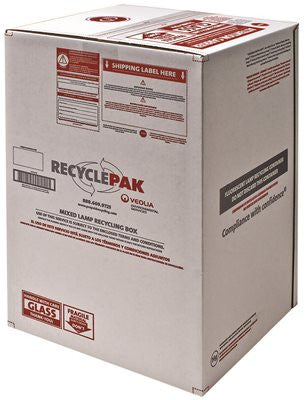 Recyclepak&reg; Prepaid Mixed Lamp Recycling Box, 16 X 16 X 25 In.