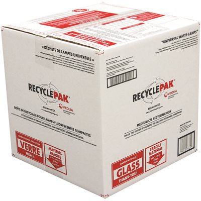 Recyclepak&reg; Prepaid Medium Cfl Recycling Box, 15 X 15 X 15 In.