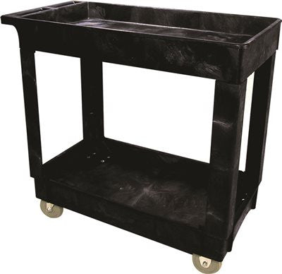 2 Shelf Utility Cart, 5" Casters, Black