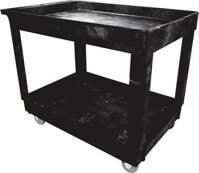 2 Shelf Utility Cart, 5" Casters, Black