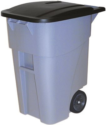 Brute&reg; Rollout Trash Container With Lid, Gray, 50 Gallons