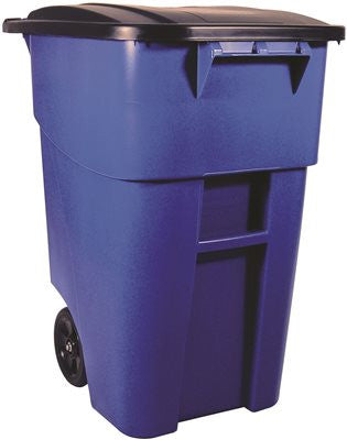 Brute&reg; Rollout Trash Can With Lid, Blue, 50 Gallons