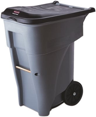 Brute&reg; Rollout Trash Can With Lid, Gray, 65 Gallons