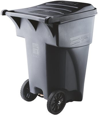 Brute&reg; Rollout Trash Can With Lid, Gray, 95 Gallons