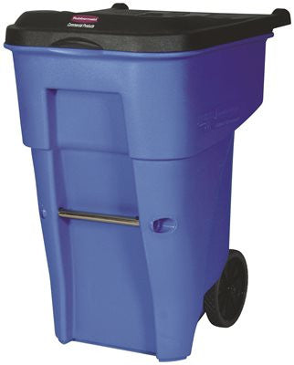 Brute&reg; Rollout Trash Can With Lid, Blue, 95 Gallons