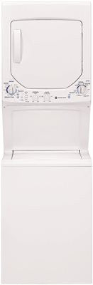 Ge&reg; Unitized Spacemaker&reg; 2.0 Cu. Ft. Washer And 4.4 Cu. Ft. Gas Dryer, White, 12 Washer-4 Dryer Cycles