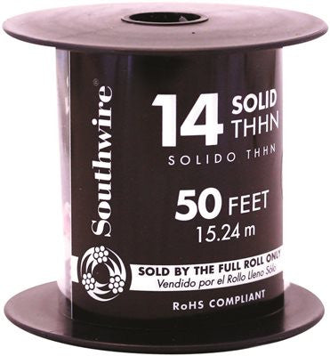 Southwire Simpull Thhn&reg;, 14 Gauge Thhn Solid Wire, Red, 50' Per Roll