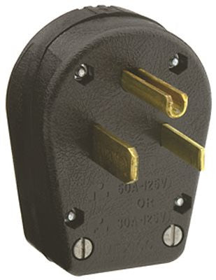 Leviton 2 Pole, 3 Wire Grounding Dual Power Angle Plug With Interchangeable Blades