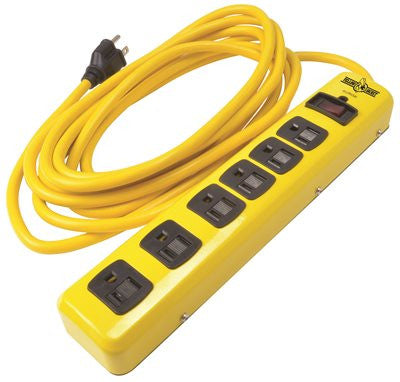 Coleman Cable Yellow Jacket&reg; 6 Outlet Metal Surge Protector, 15 Ft.