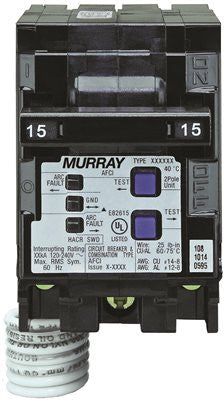 Murray Mp215afc Combination Type Afci, 15 Amp, 2 Pole, 120 Volt