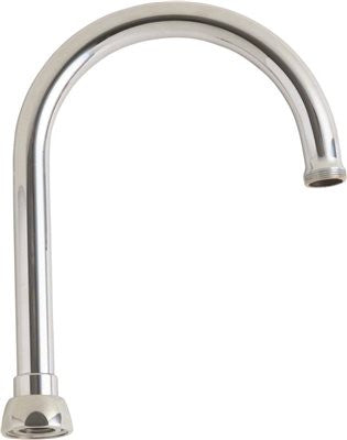 Chicago Faucets&reg; Ecast&reg; Lead-free 5.25-inch Gooseneck Spout, 8 In. Tall, 13-16 In. - 24 Male Outlet Thread, Chrome