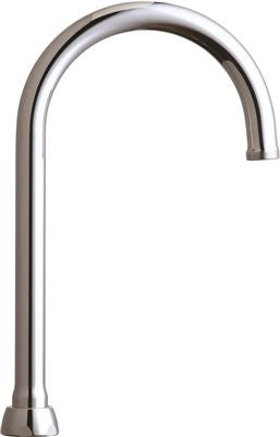 Chicago Faucets&reg; Ecast&reg; Lead-free 5.25-inch Gooseneck Spout, 9-3-4 In. Tall, 13-16 In. - 24 Male Outlet Thread, Chrome