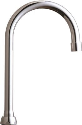 Chicago Faucets&reg; Ecast&reg; Lead-free 5.25-inch Gooseneck Spout, 9-3-4 In. Tall, 3-8 In. - 18 Npsm Female Outlet Thread, Chrome