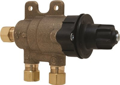 Chicago Faucets&reg; Lead-free Ecast&reg; Thermostatic Mixing Valve With Wall Bracket And Check Valves