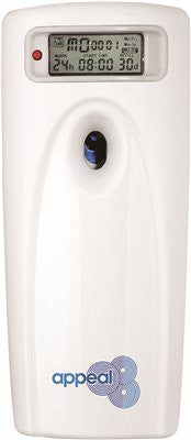 Appeal&reg; Dispenser, Aerosol, Mini Lcd, White; Activates Every 7,14, Or 28 Minutes