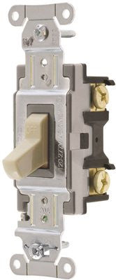 Hubbell Commercial Specification Grade Toggle Switch, 20 Amp, Single Pole, Ivory