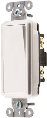 Hubbell Specification Grade Decorator Rocker Switch, 20 Amp, Single Pole, White