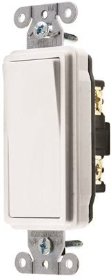 Hubbell Specification Grade Decorator Rocker Switch, 20 Amp, 3 Way, White